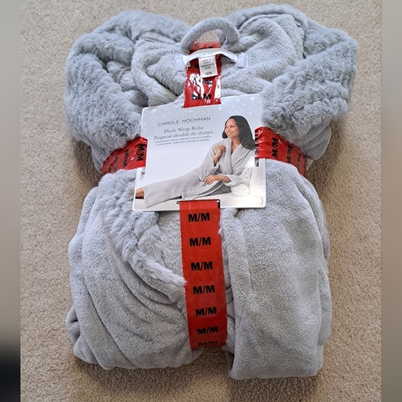 Carole Hochman Plush Robe Women's Medium Grey Sleepwear Lounge Robe New! - Picture 1 of 11